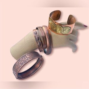 Vintage Jewelry Copper Bracelets Lot